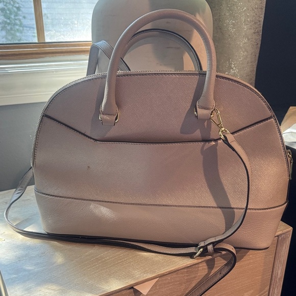 Anne Klein Beige Satchel with Gold Accents - Picture 5 of 9